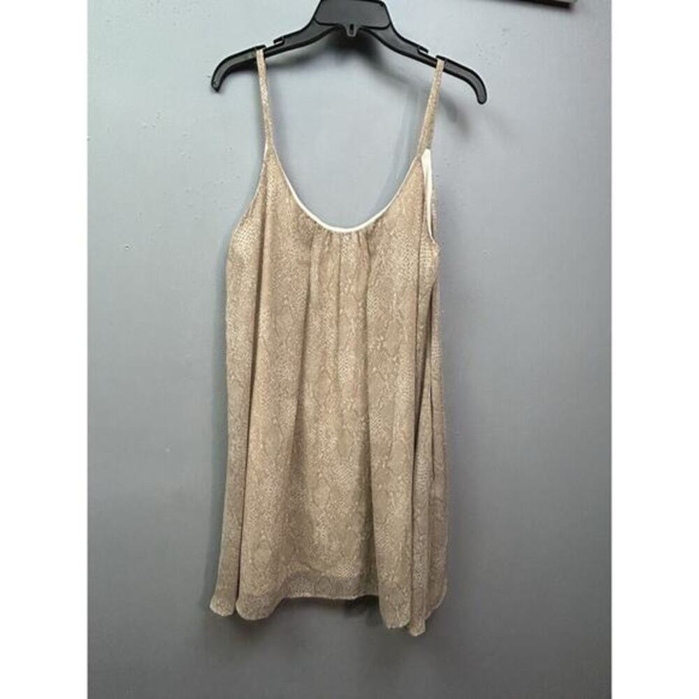 Aura Slip Dress Flowy Feminine Womens Medium Tan Snakeskin Sexy Feminine Chic
